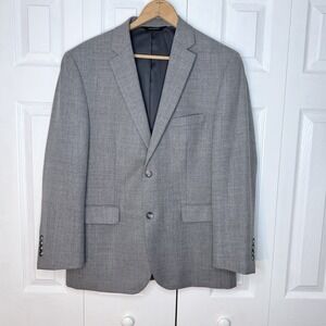 Jos A‎ Bank Traveler's Collection Blazer Mens 42R Light Gray Wool Sport Coat
